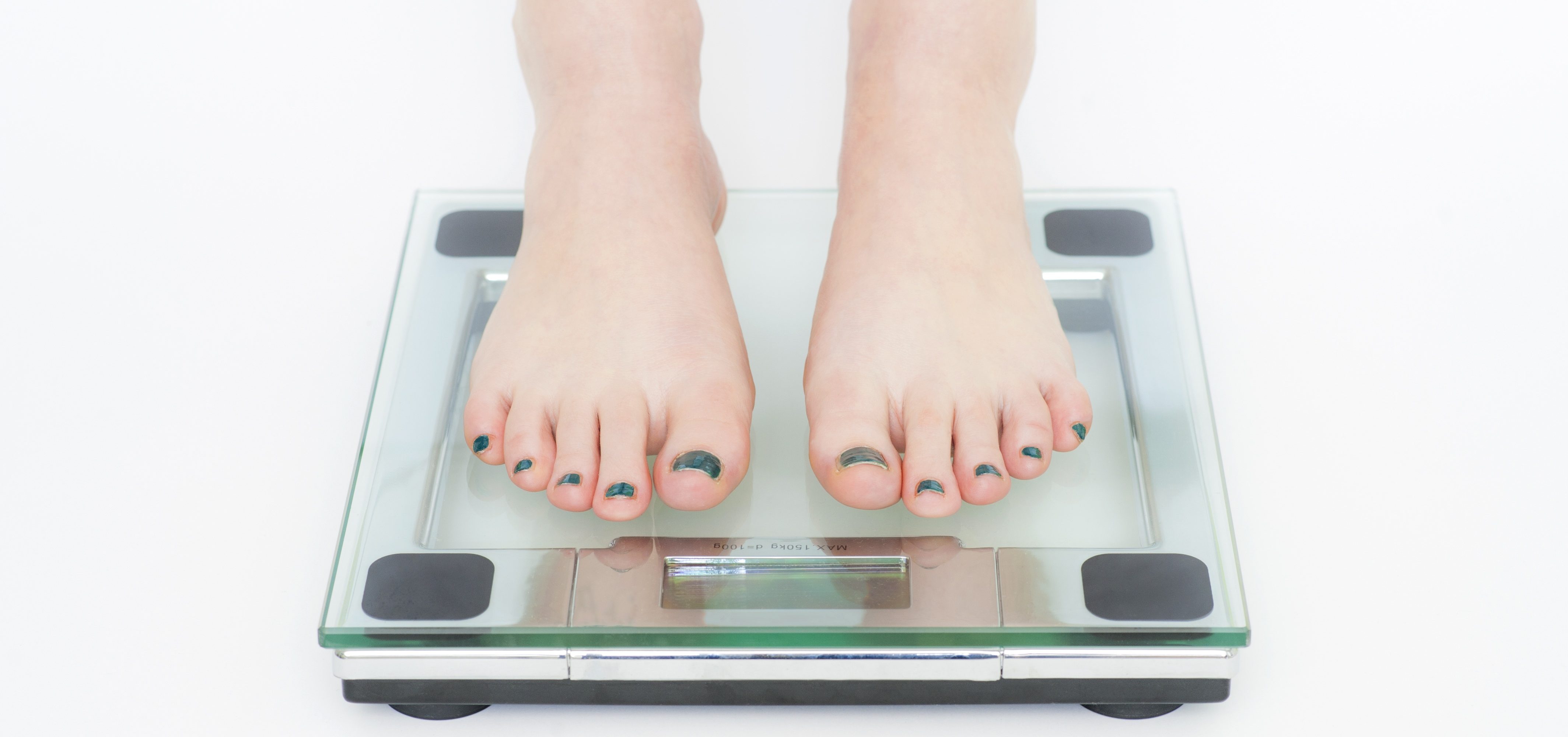 stepping on a weight scale